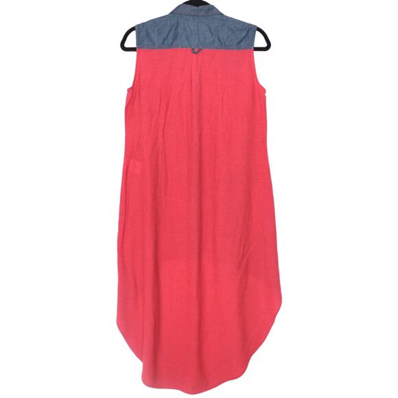 Secil Red High Low Tunic Flowy Top Size Medium - Picture 4 of 4